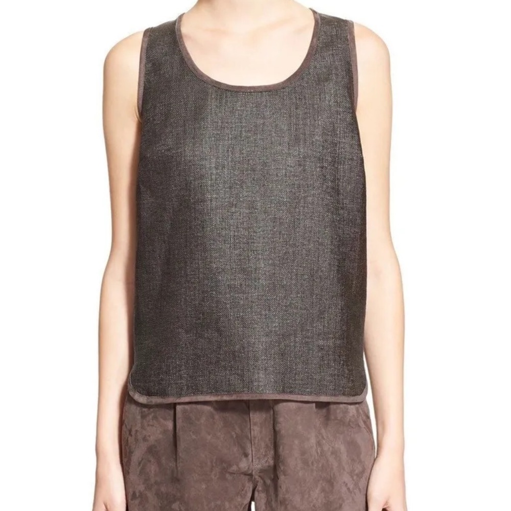 Fabiana Filippi Raffia and Suede Top